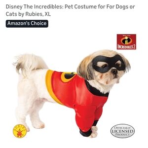 Rubie's Red and Black Superhero Dog Outfit
